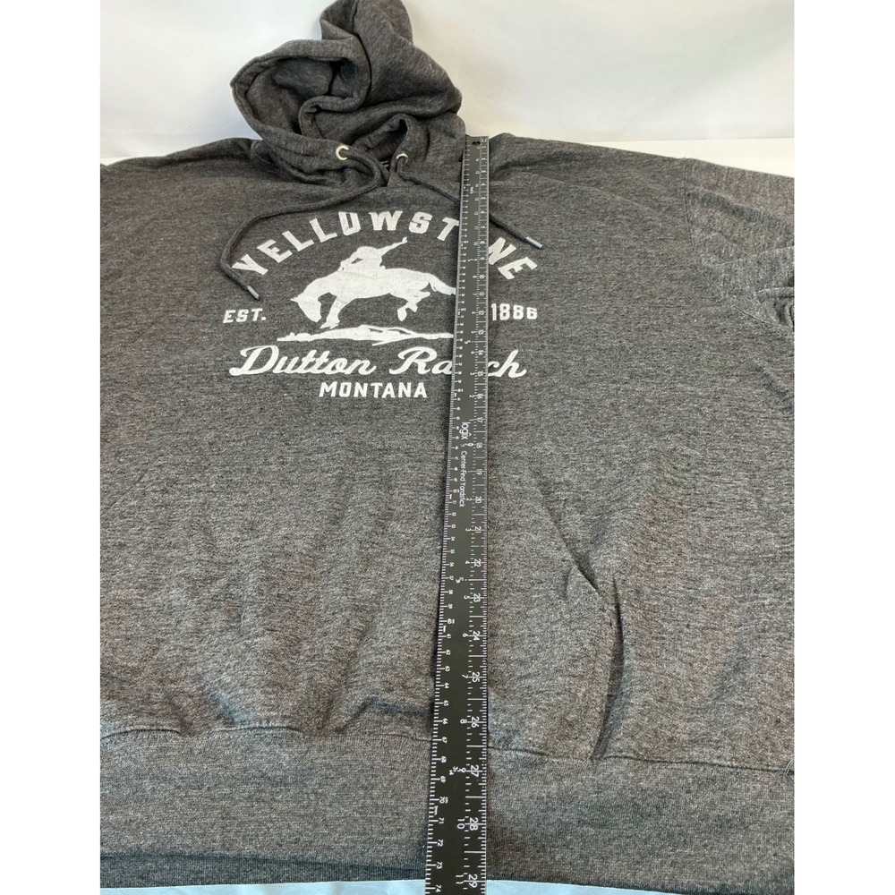 NWOT Yellowstone Dutton Ranch Montana Gray Hoodie Mens 2XL Cowboy Western - Picture 7 of 13